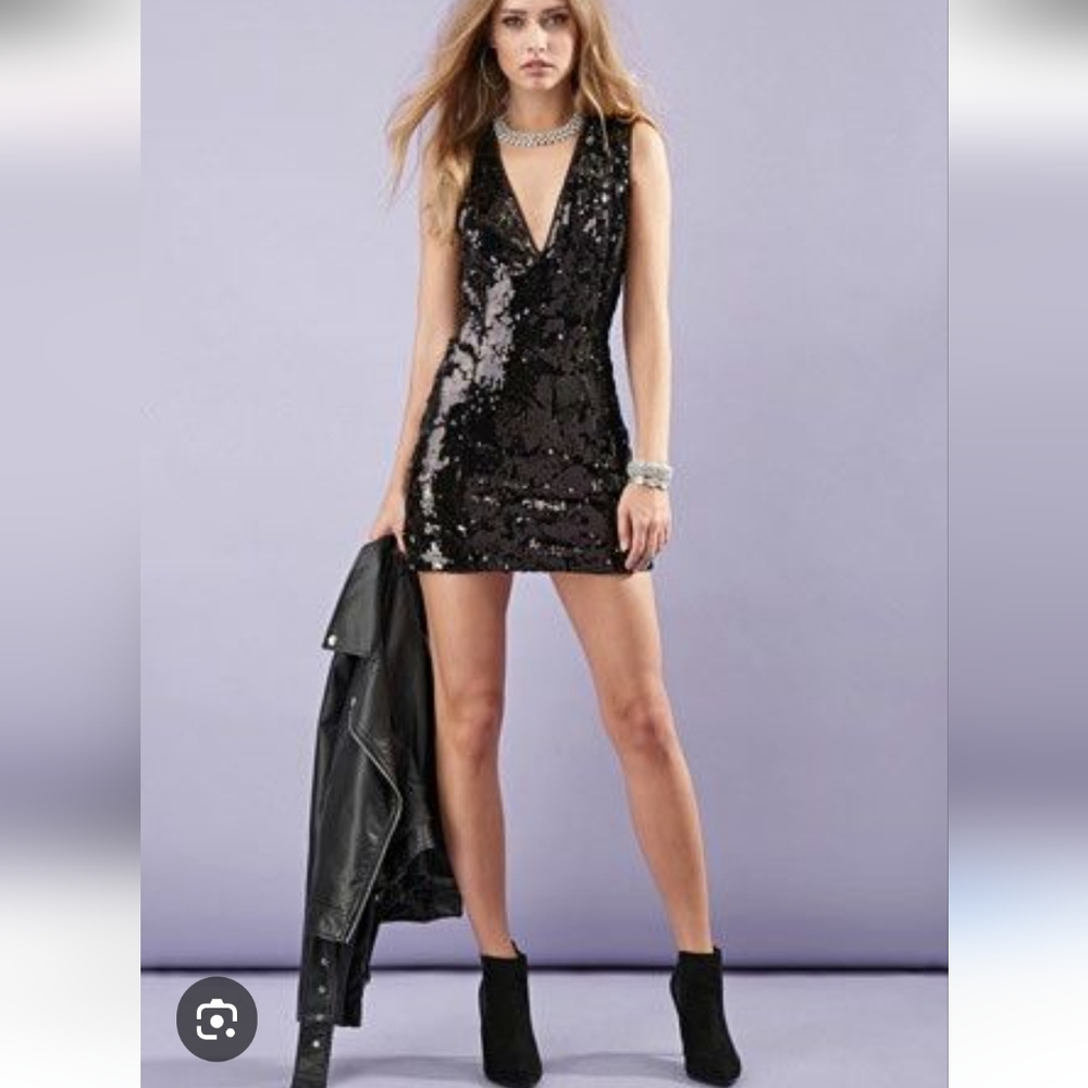 Velvet Black Sequin Dress Sz S